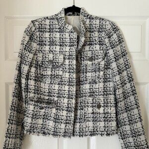 Black & White Tweed Jacket - Max & Mia - Size S
